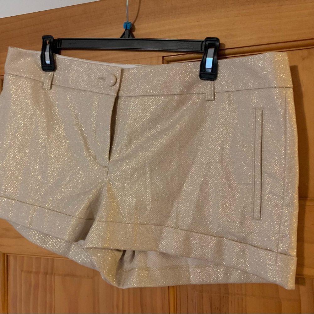 Express Gold Glitter Shorts